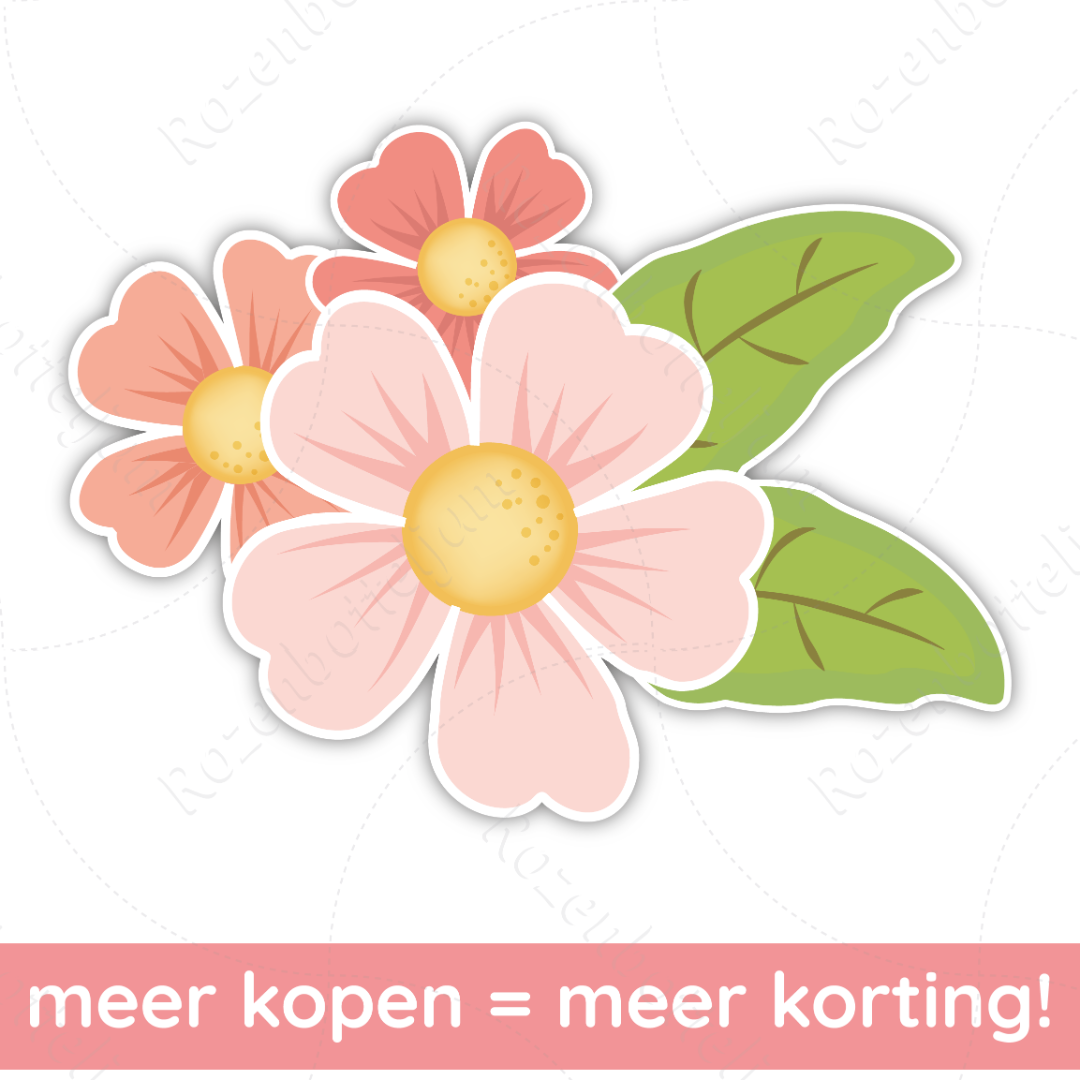 werkwoord vlam vacuüm Sticker bloemen - Webshop Rozenbotteljam